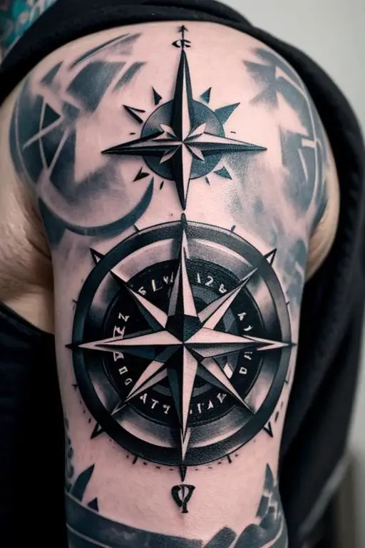 Compass Tattoo 13