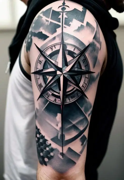 Compass Tattoo 9