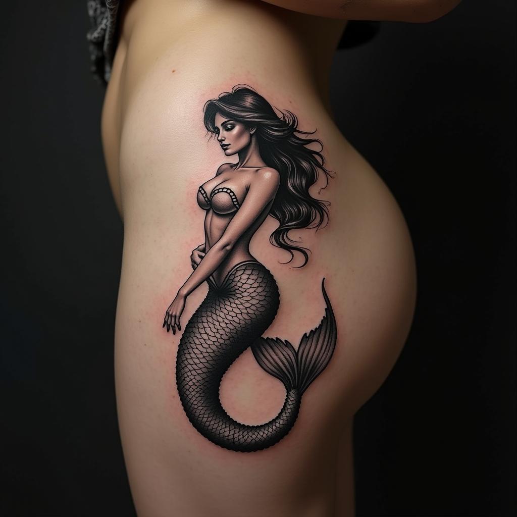 Cutest Mermaid Tattoo 6