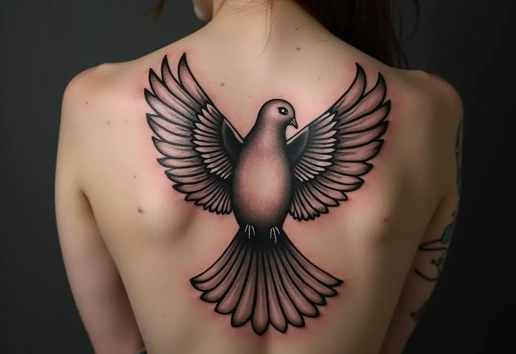 Dove Tattoo On Back 1