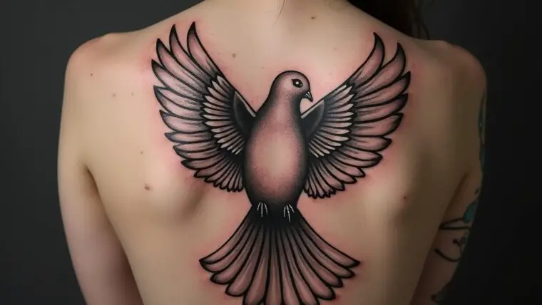 Dove Tattoo On Back 1