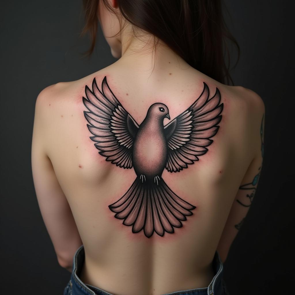 Dove Tattoo On Back 1