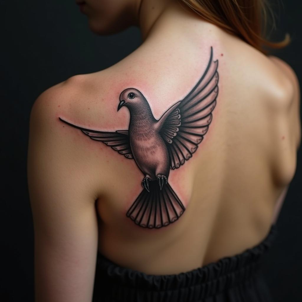 Dove Tattoo On Back 13