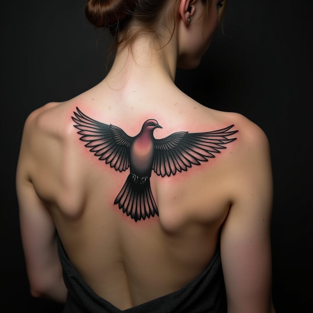 Dove Tattoo On Back 14