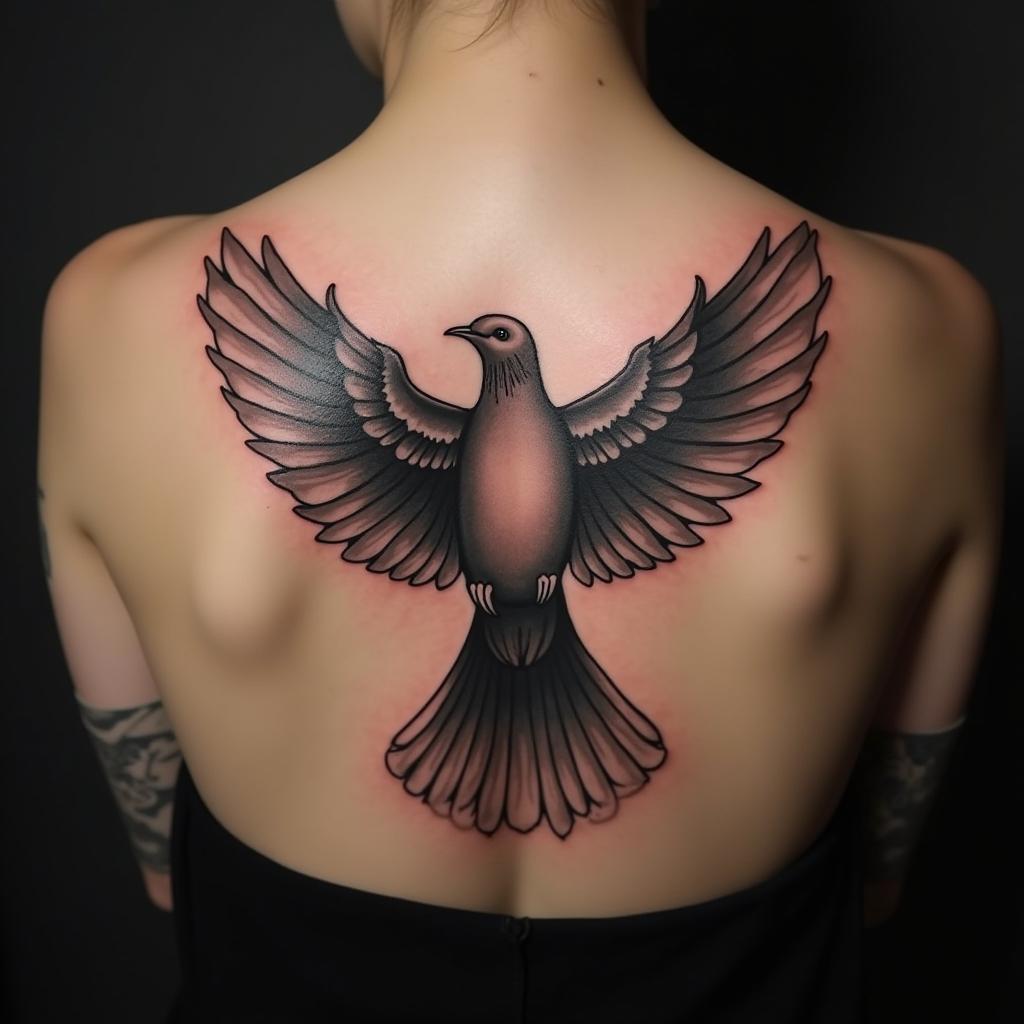 Dove Tattoo On Back 15