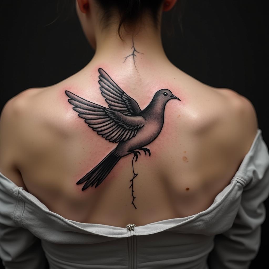 Dove Tattoo On Back 7