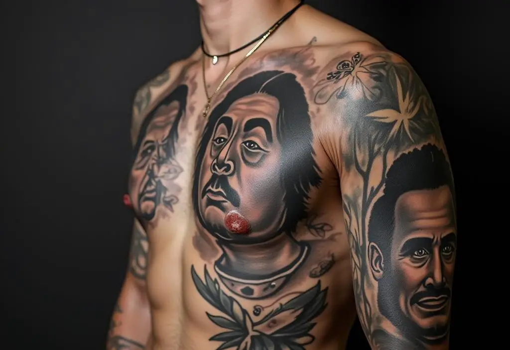 Family Tattoo On Chest 1