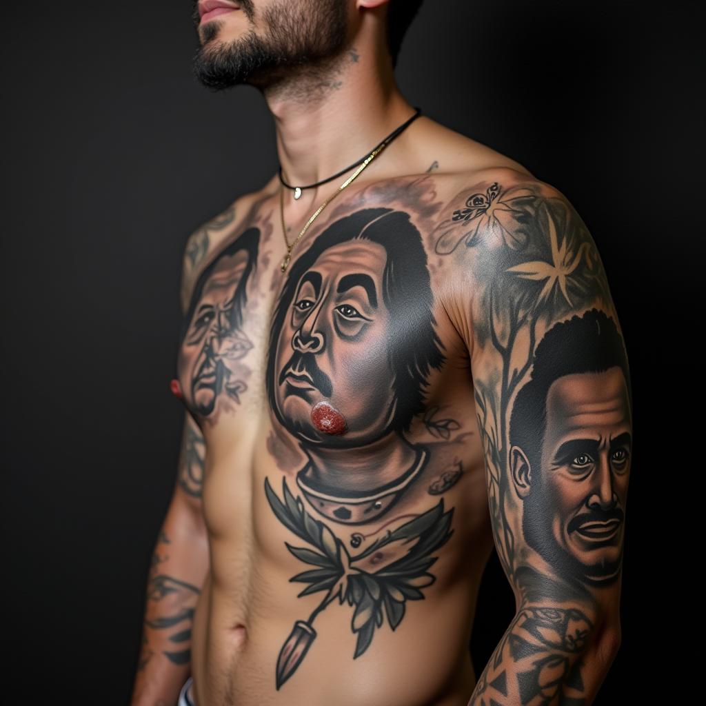 Family Tattoo On Chest 1