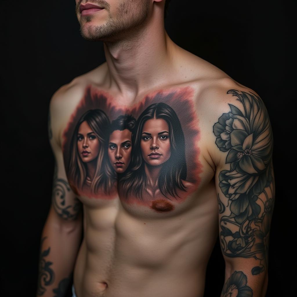 Family Tattoo On Chest 5