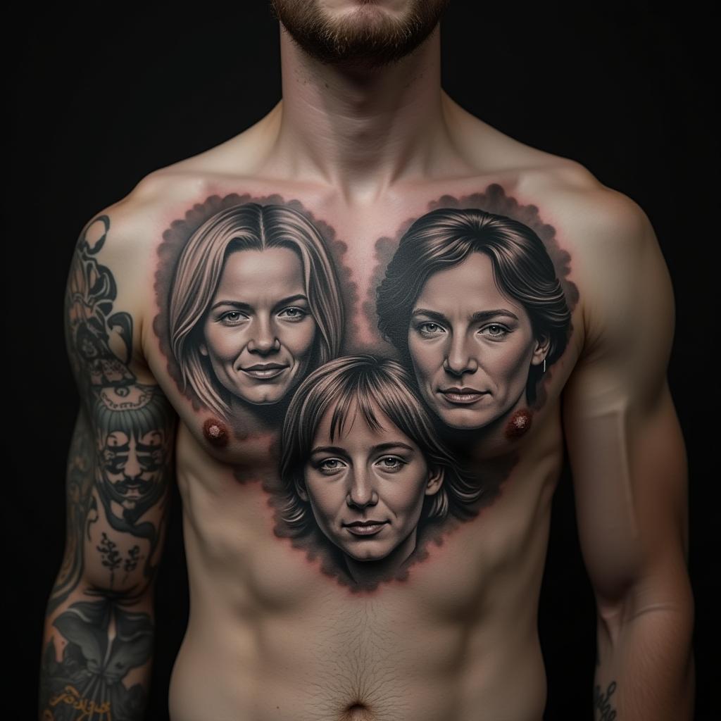 Family Tattoo On Chest 7