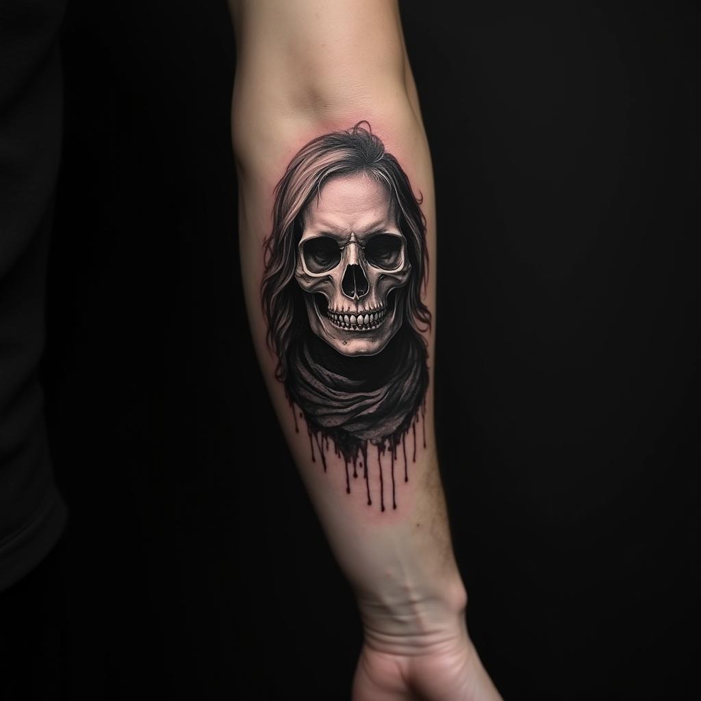 Grim Tattoo On Arm 11