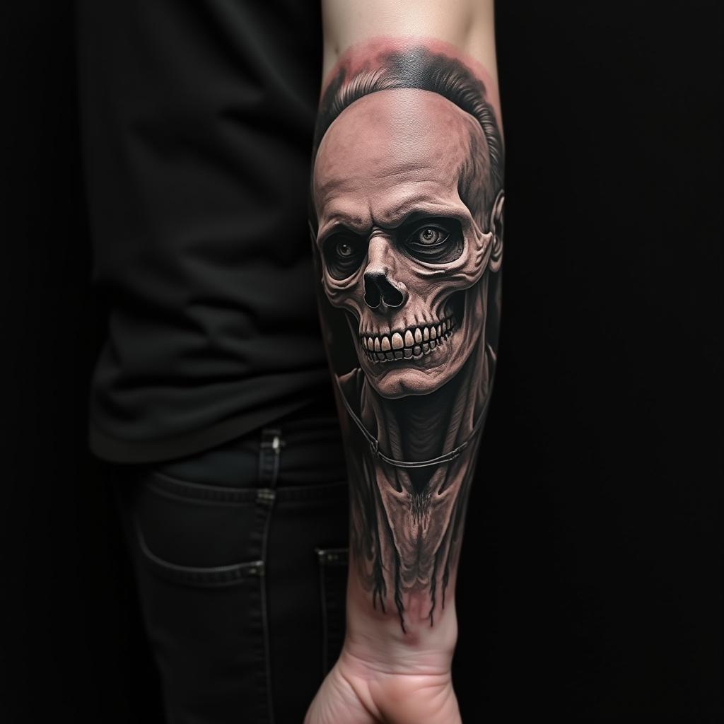 Grim Tattoo On Arm 13