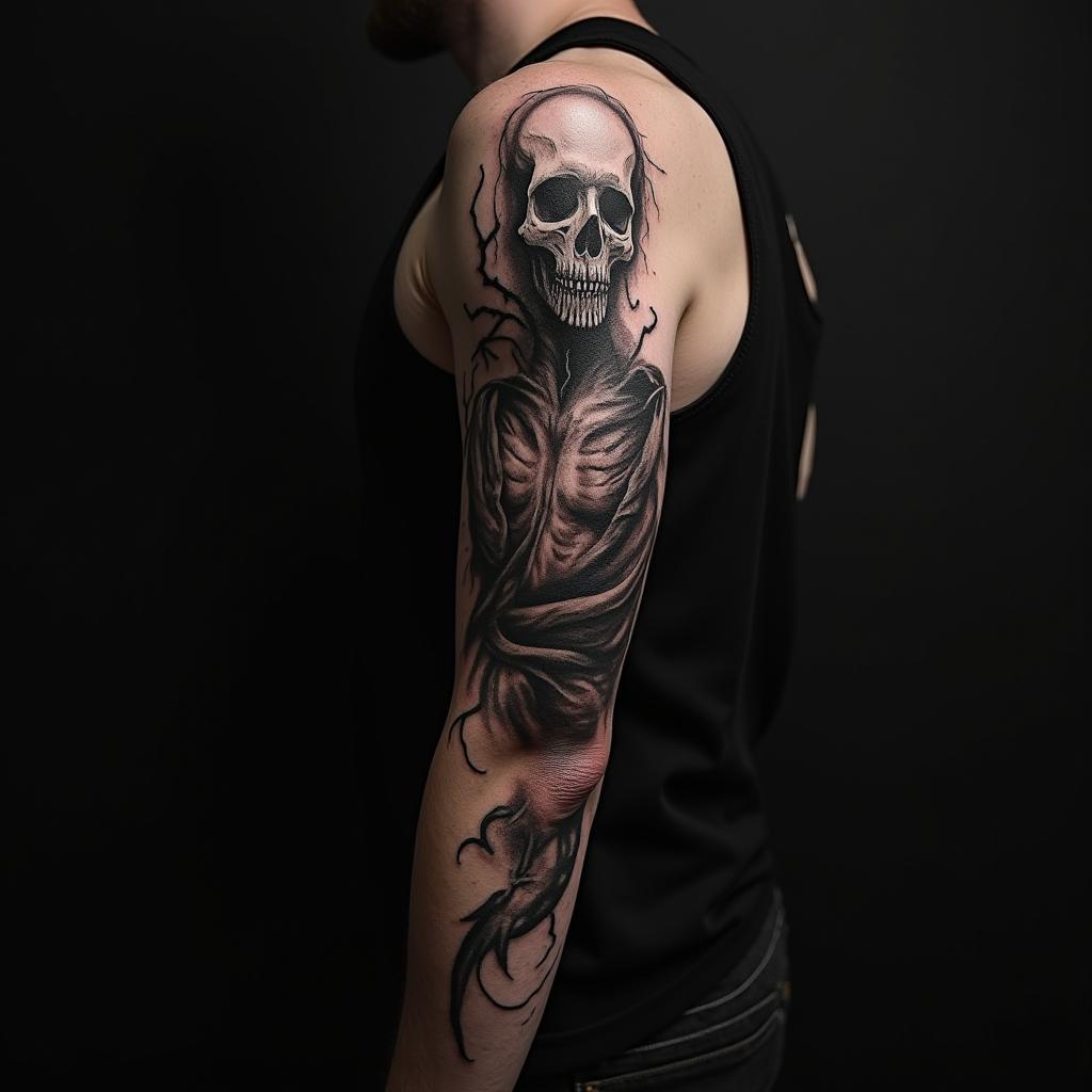 Grim Tattoo On Arm 4