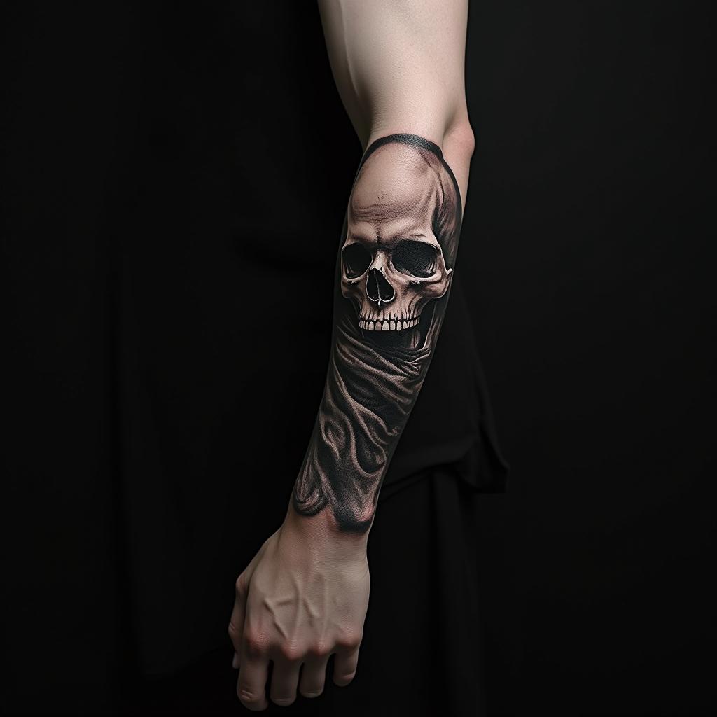 Grim Tattoo On Arm 7