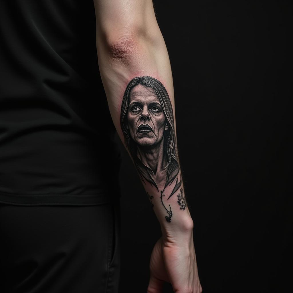 Grim Tattoo On Arm 9