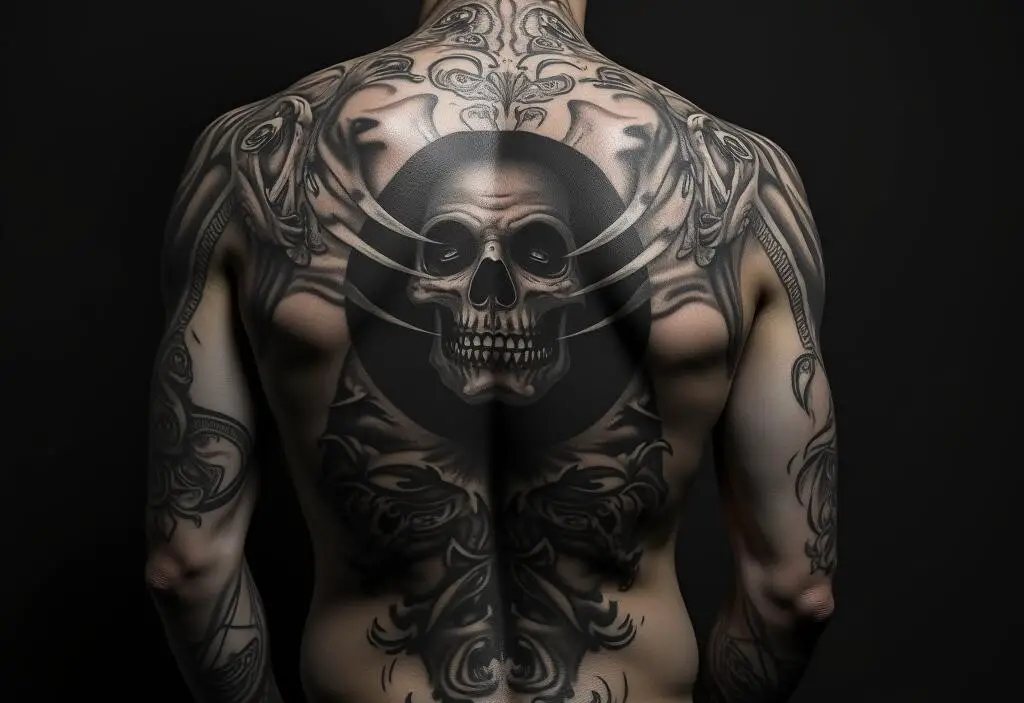 Grim Tattoo On Back 1