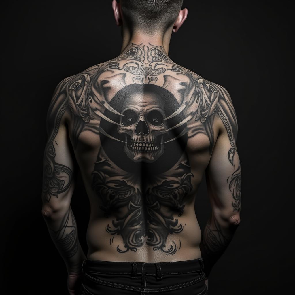 Grim Tattoo On Back 1