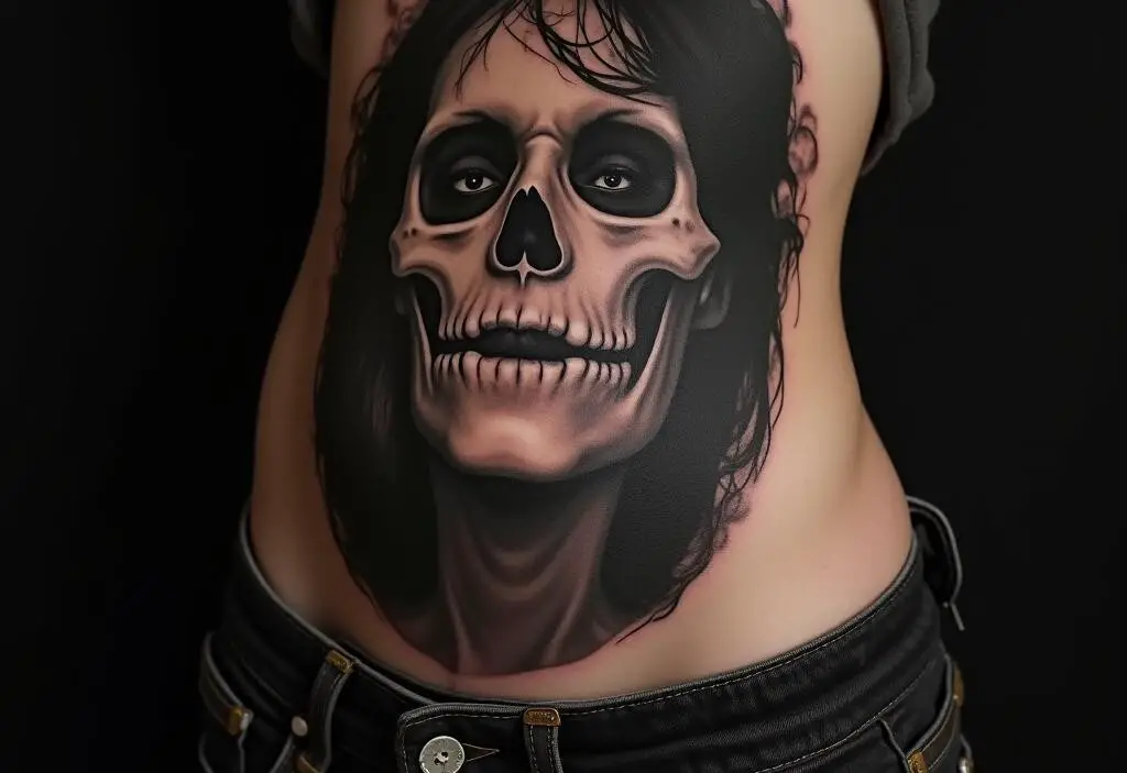 Halloween Tattoo On Stomach 1