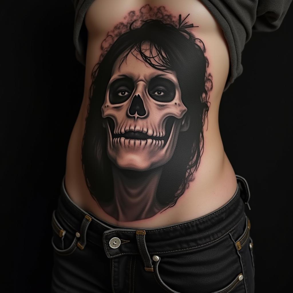 Halloween Tattoo On Stomach 1