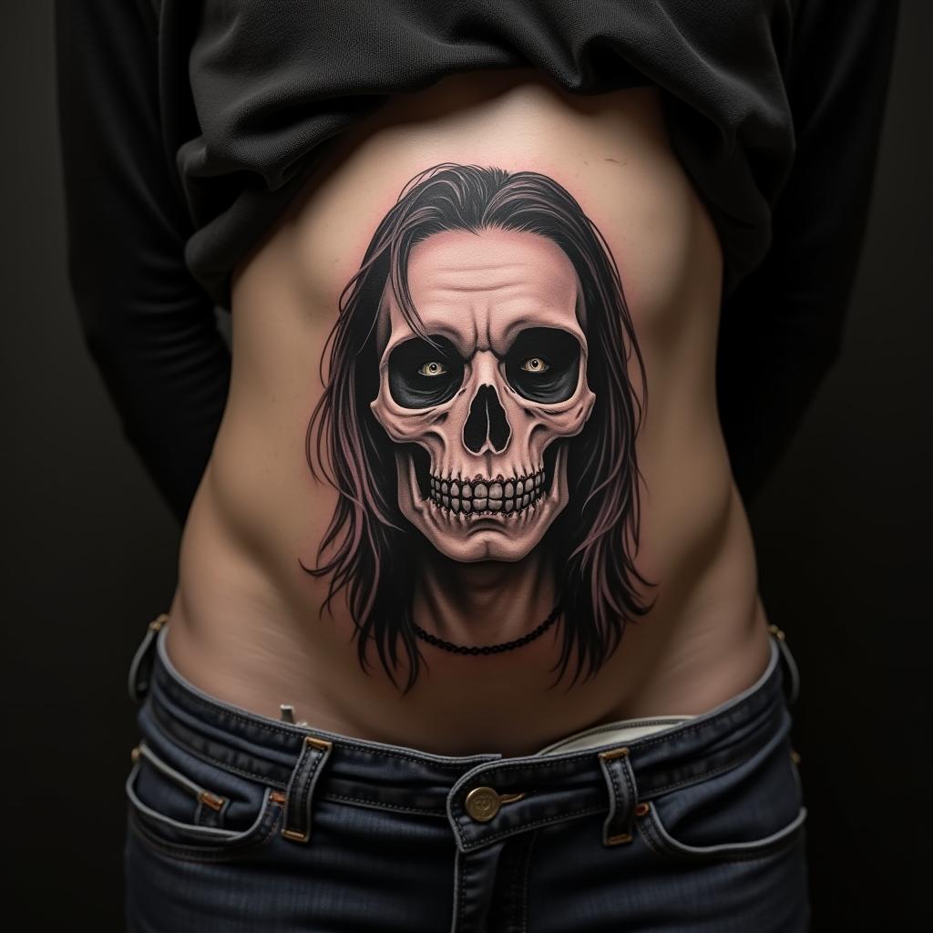 Halloween Tattoo On Stomach 13