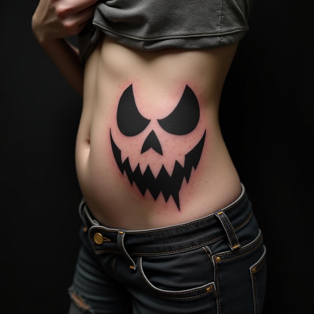 Halloween Tattoo On Stomach 3