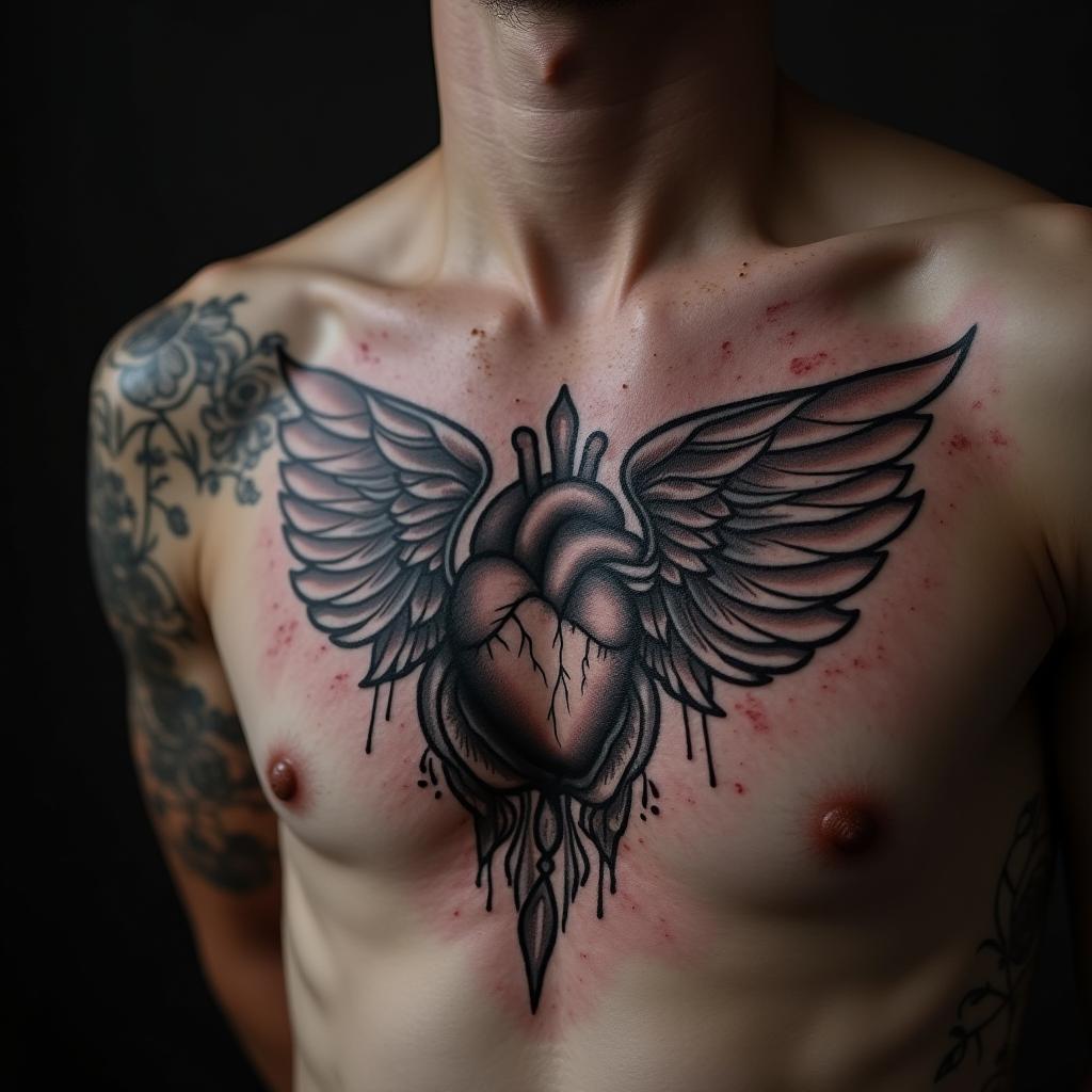 Heart Tattoo On Chest 2