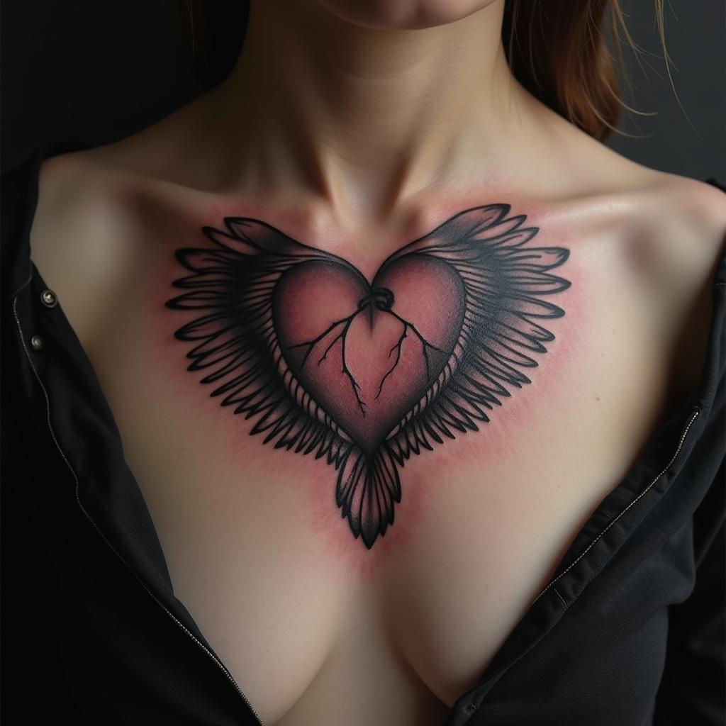 Heart Tattoo On Chest 4