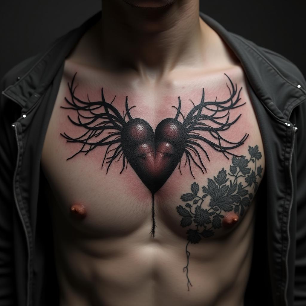 Heart Tattoo On Chest 5