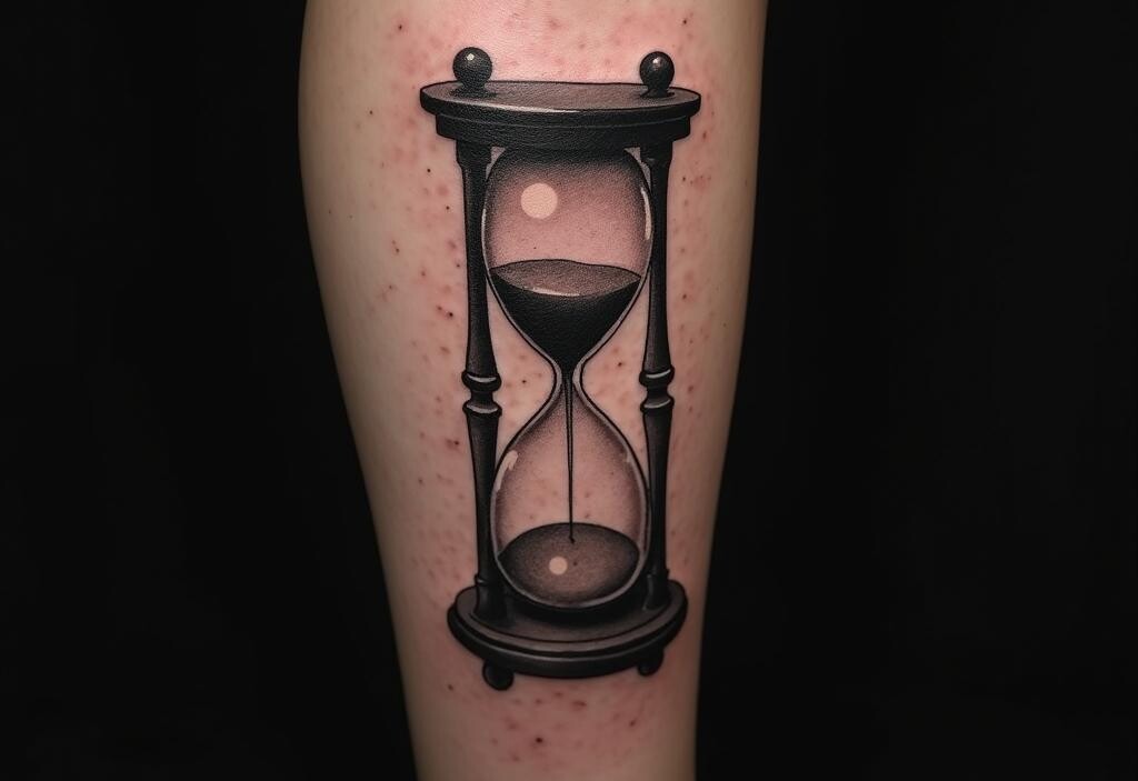 Hourglass Tattoo On Calf 1