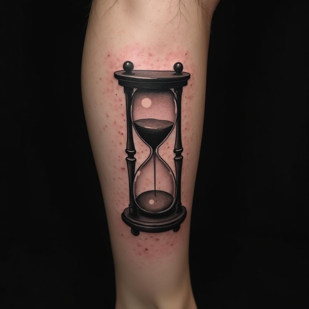 Hourglass Tattoo On Calf 1