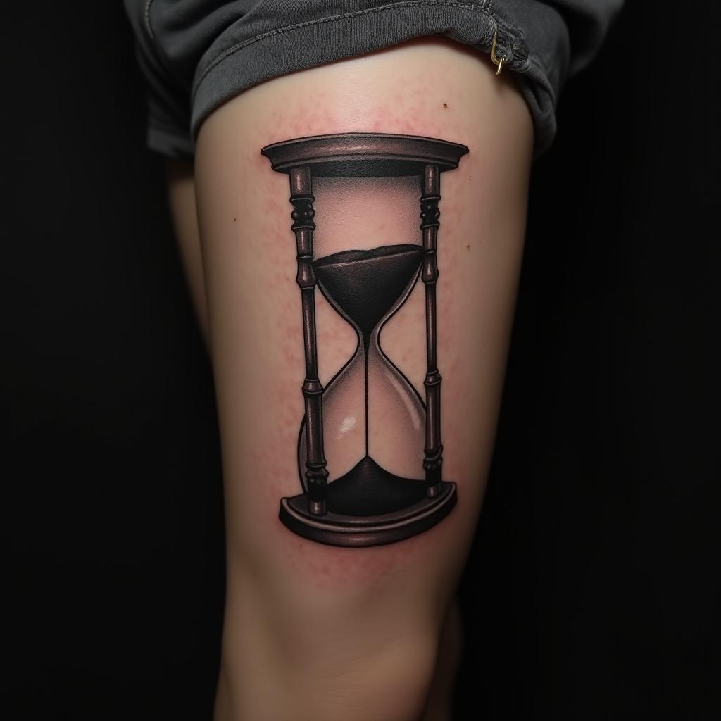 Hourglass Tattoo On Calf 10