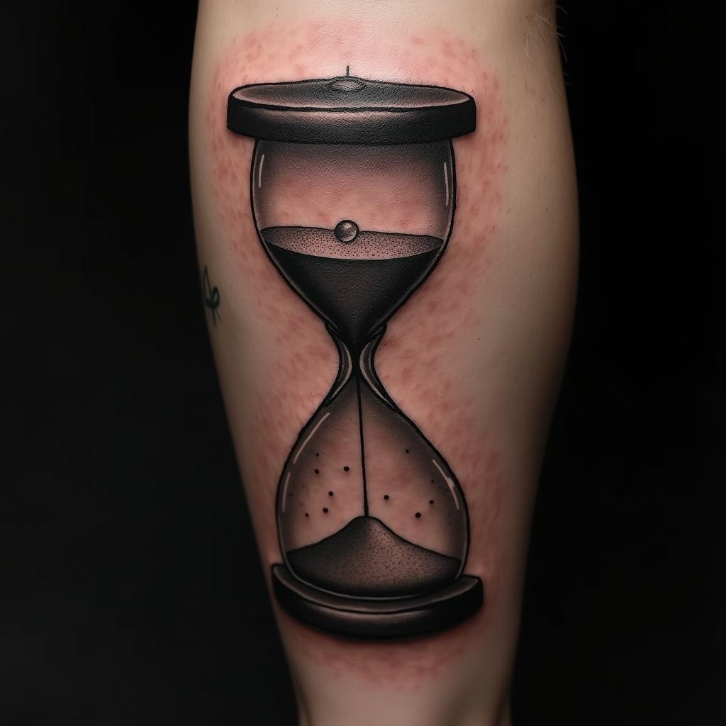 Hourglass Tattoo On Calf 11