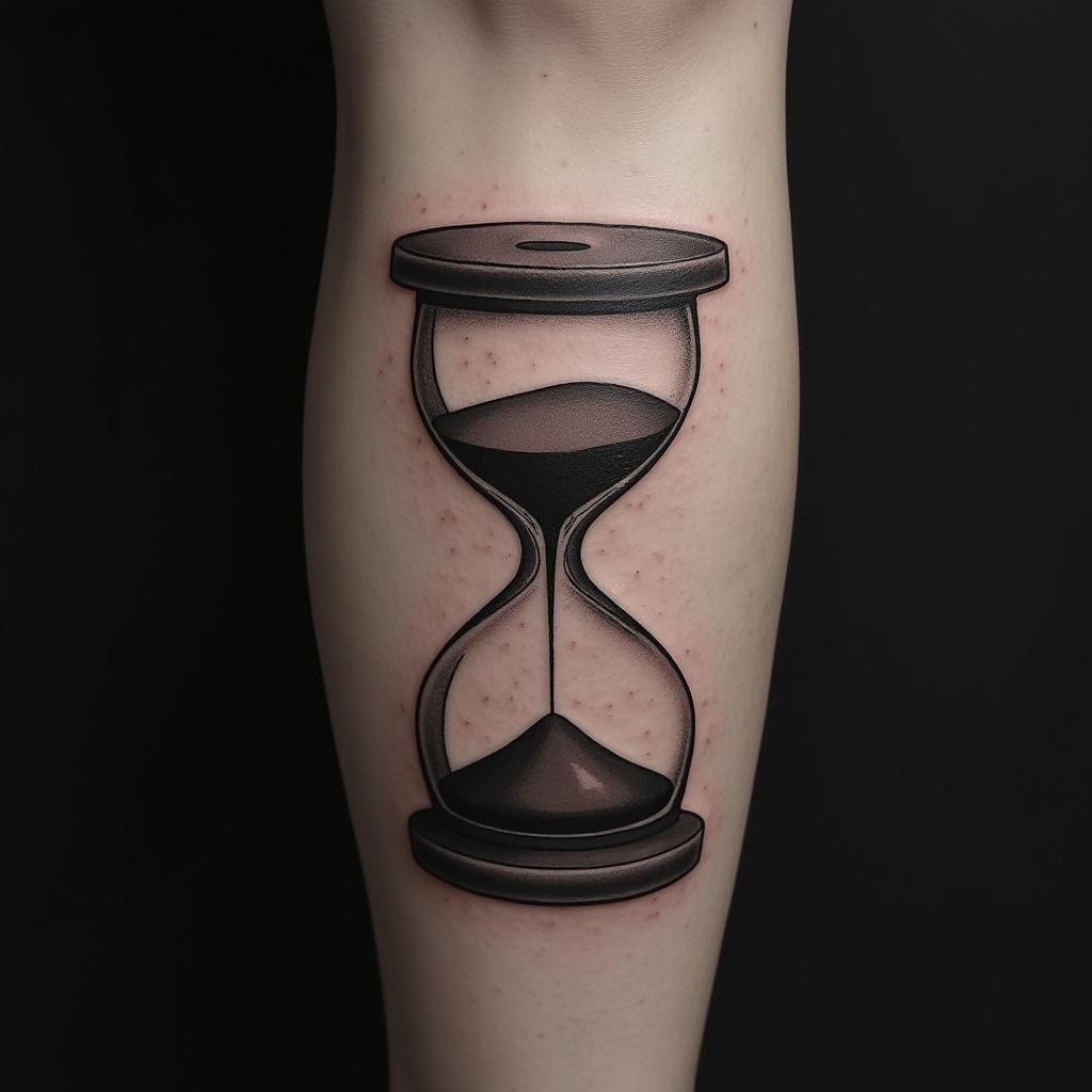 Hourglass Tattoo On Calf 12