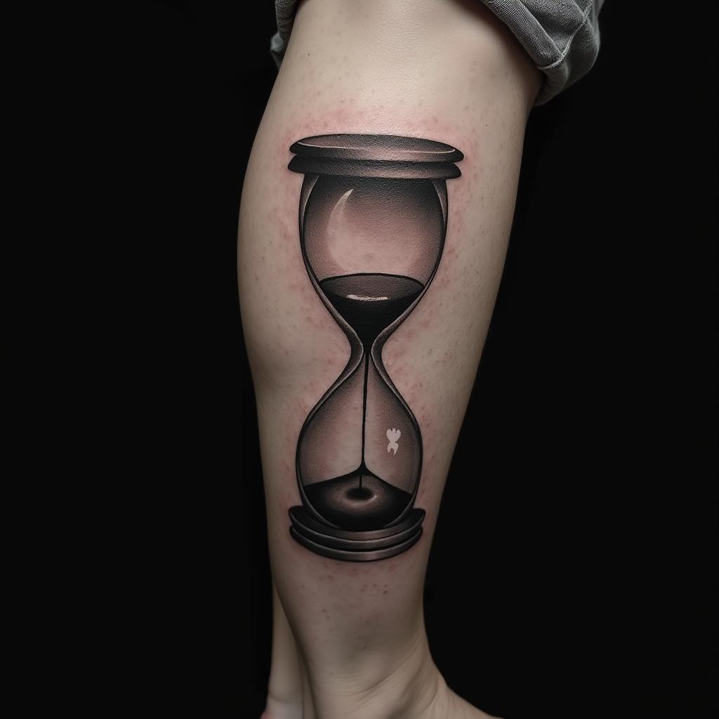 Hourglass Tattoo On Calf 13