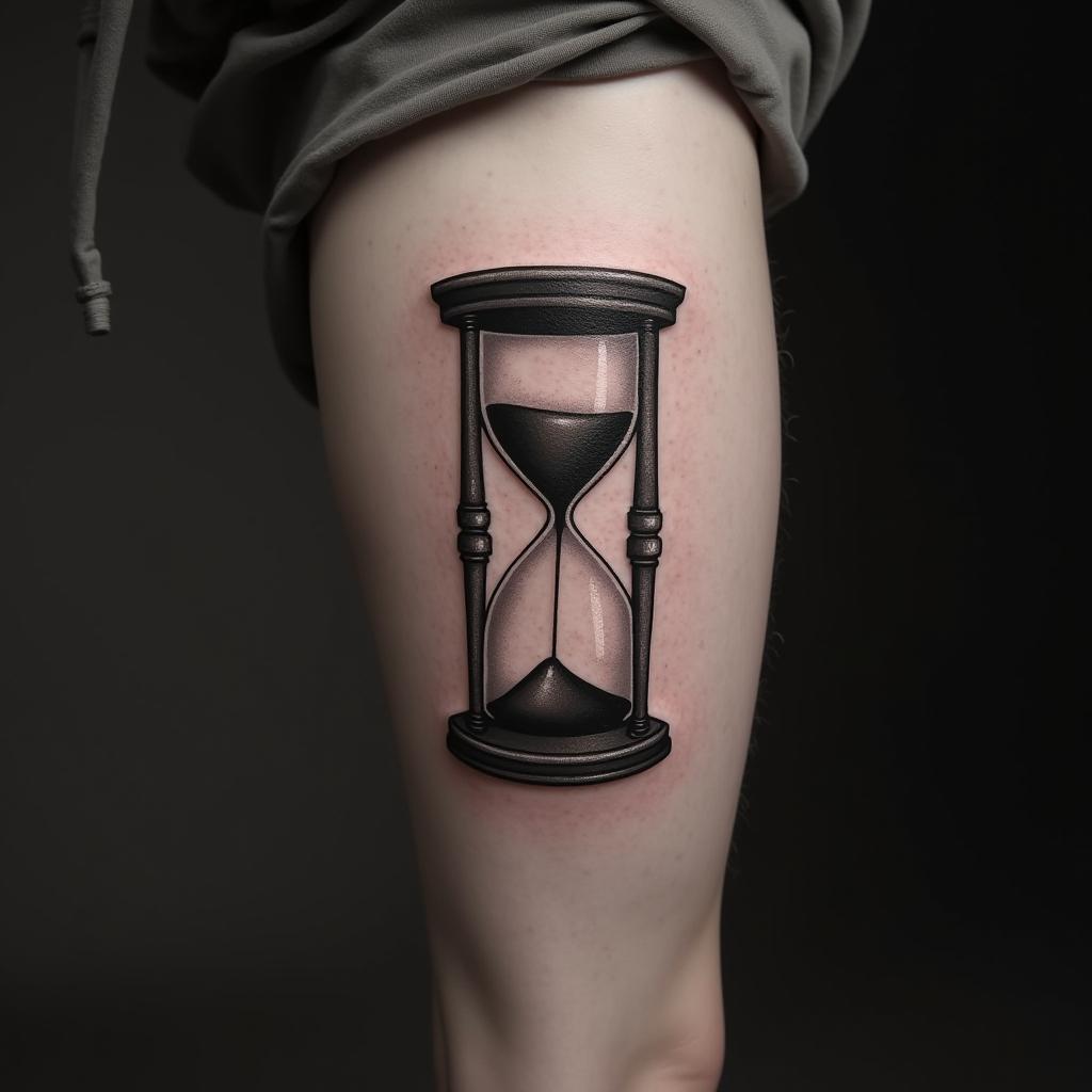 Hourglass Tattoo On Calf 15