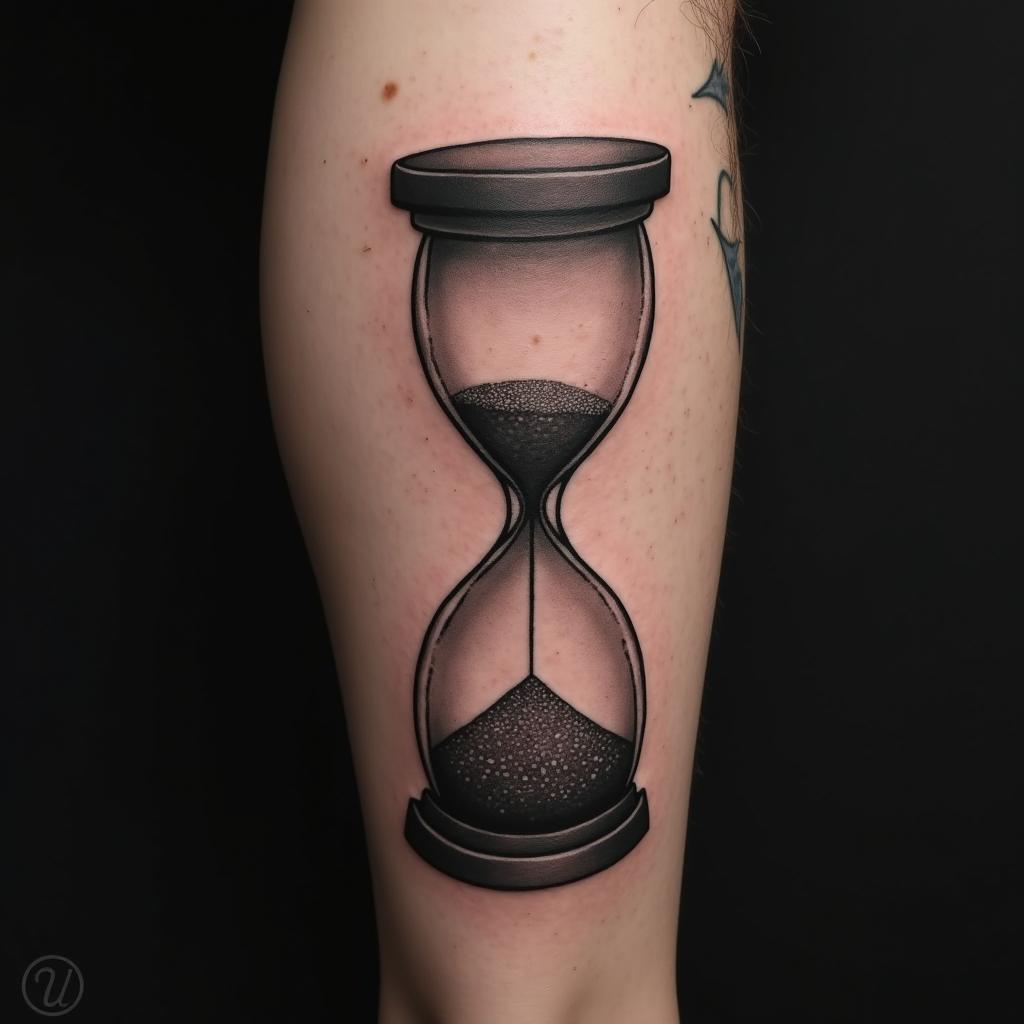 Hourglass Tattoo On Calf 17