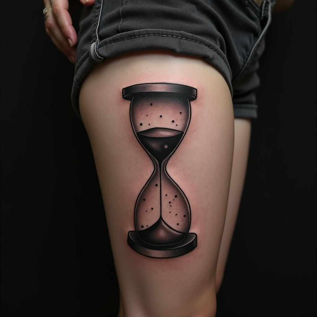 Hourglass Tattoo On Calf 18