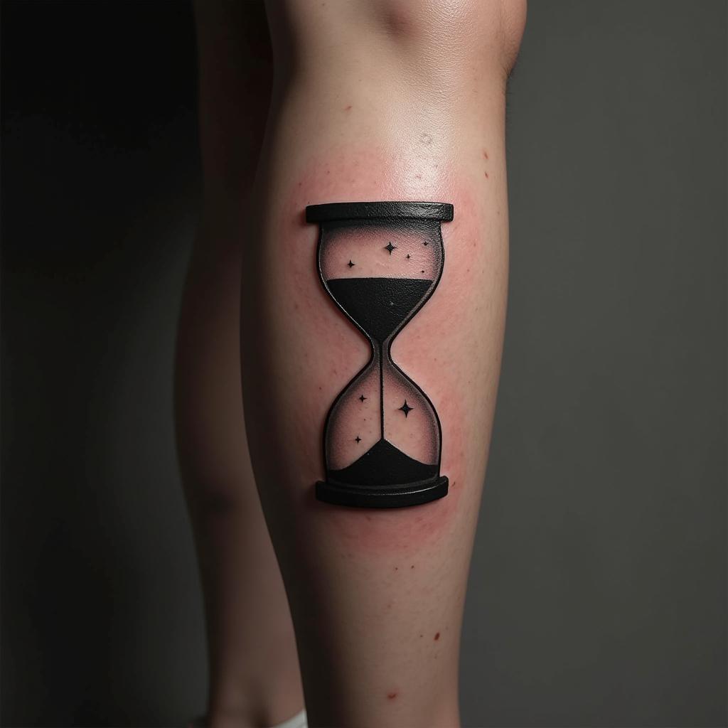 Hourglass Tattoo On Calf 20