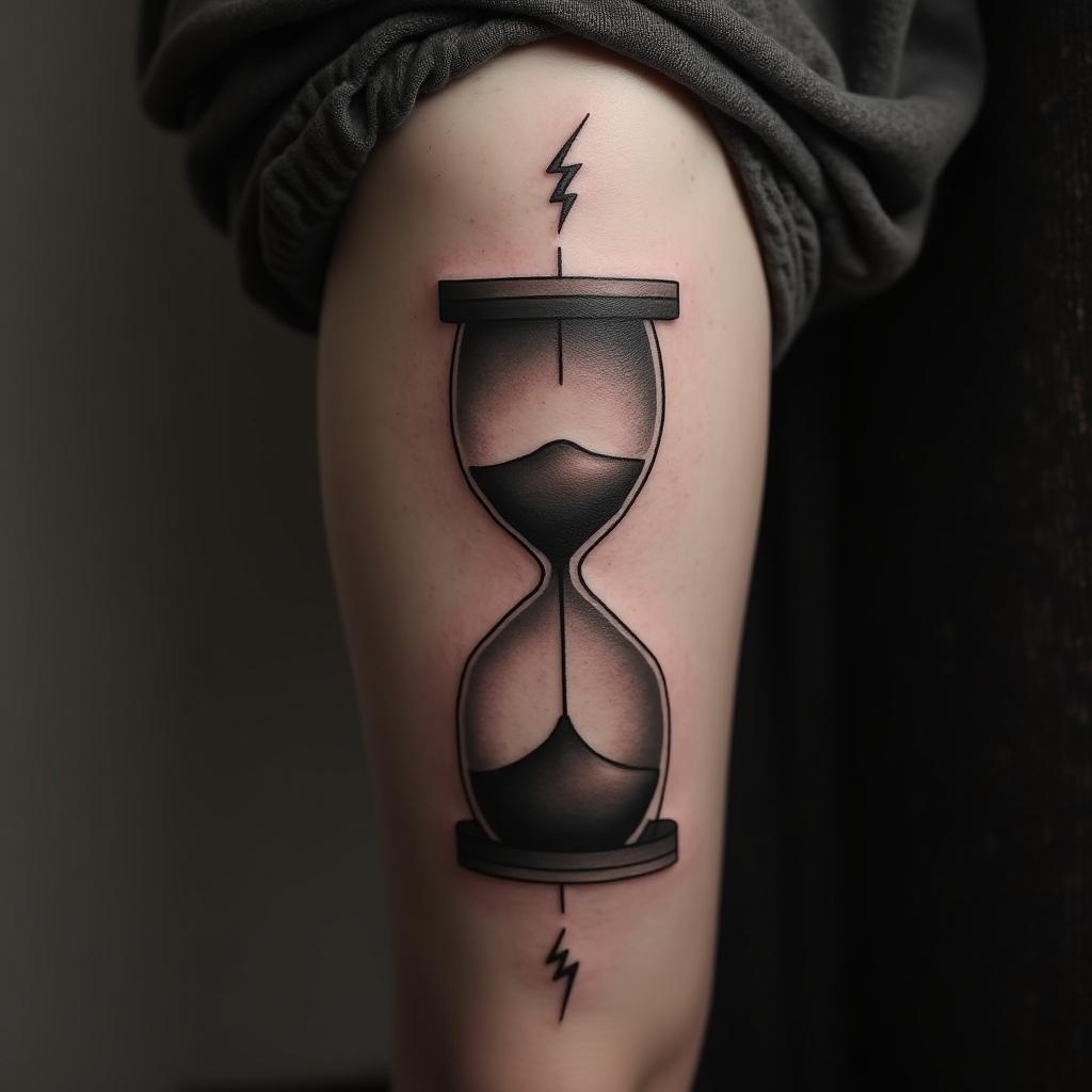 Hourglass Tattoo On Calf 21