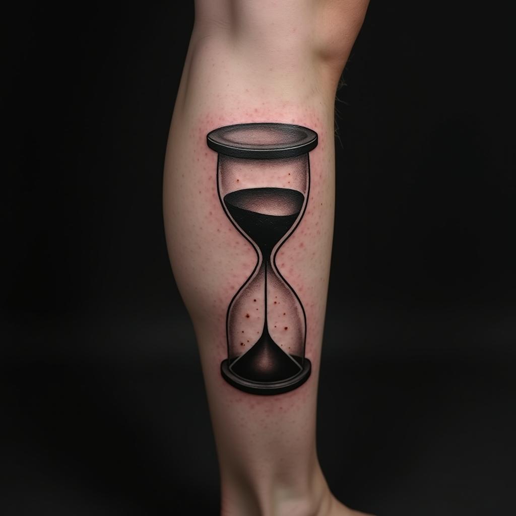 Hourglass Tattoo On Calf 22