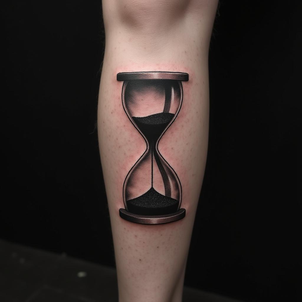 Hourglass Tattoo On Calf 23