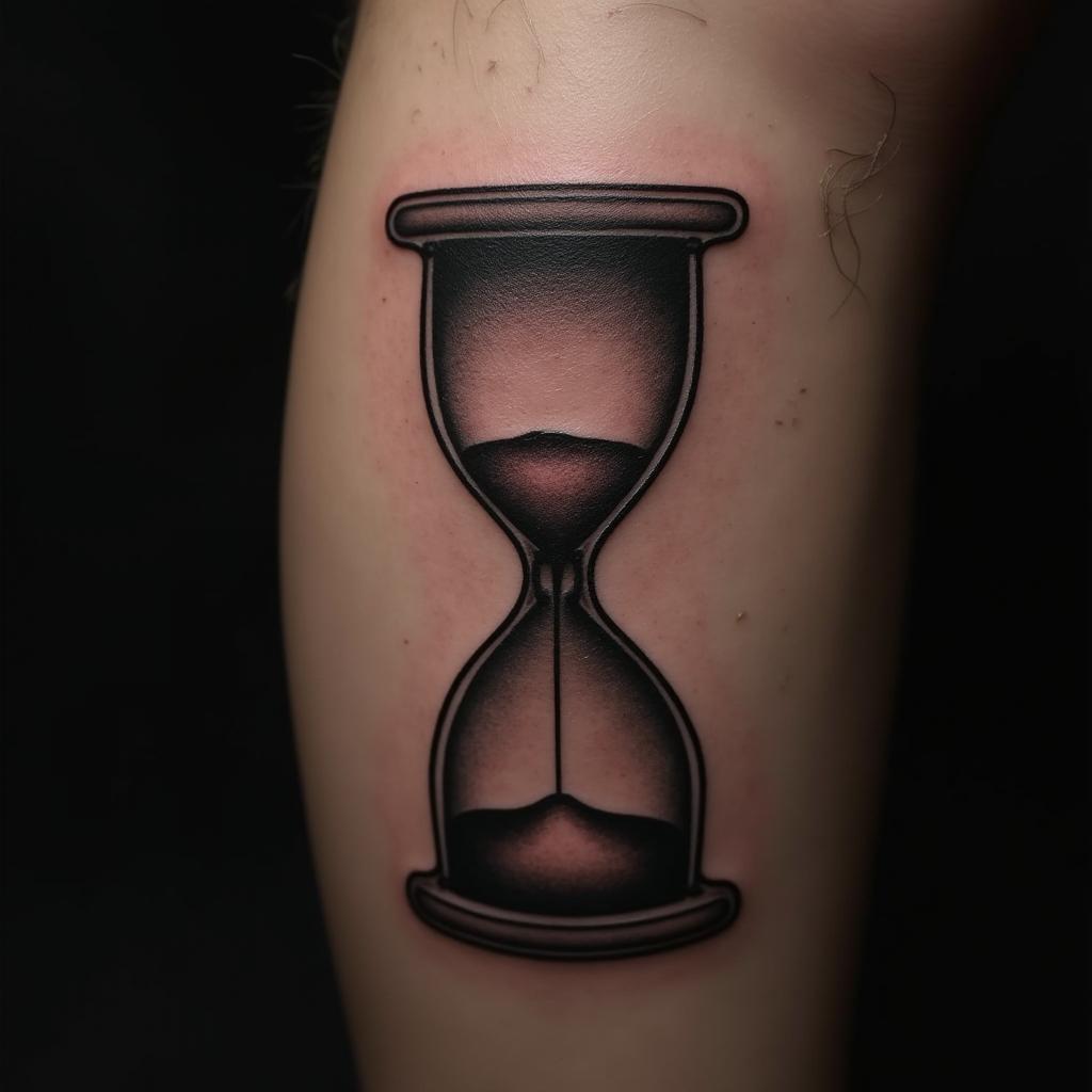 Hourglass Tattoo On Calf 24