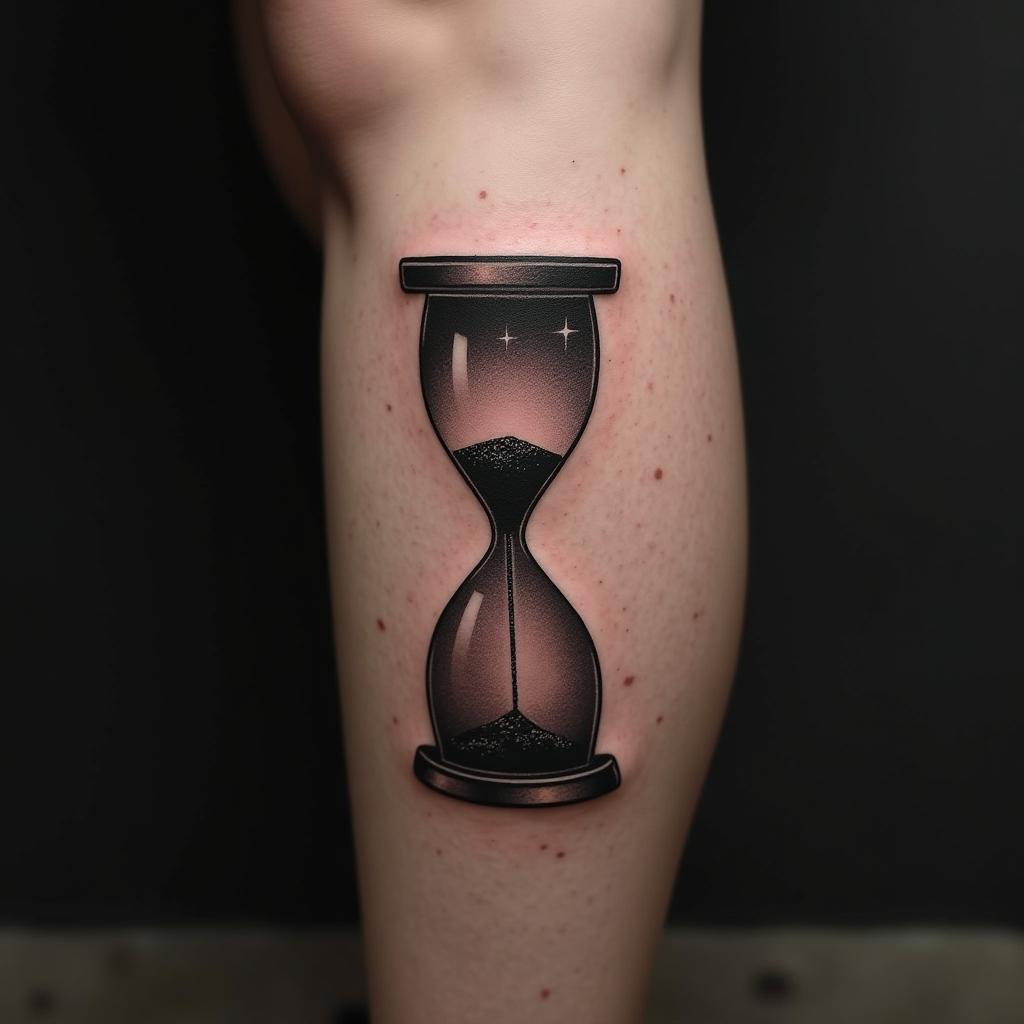 Hourglass Tattoo On Calf 25