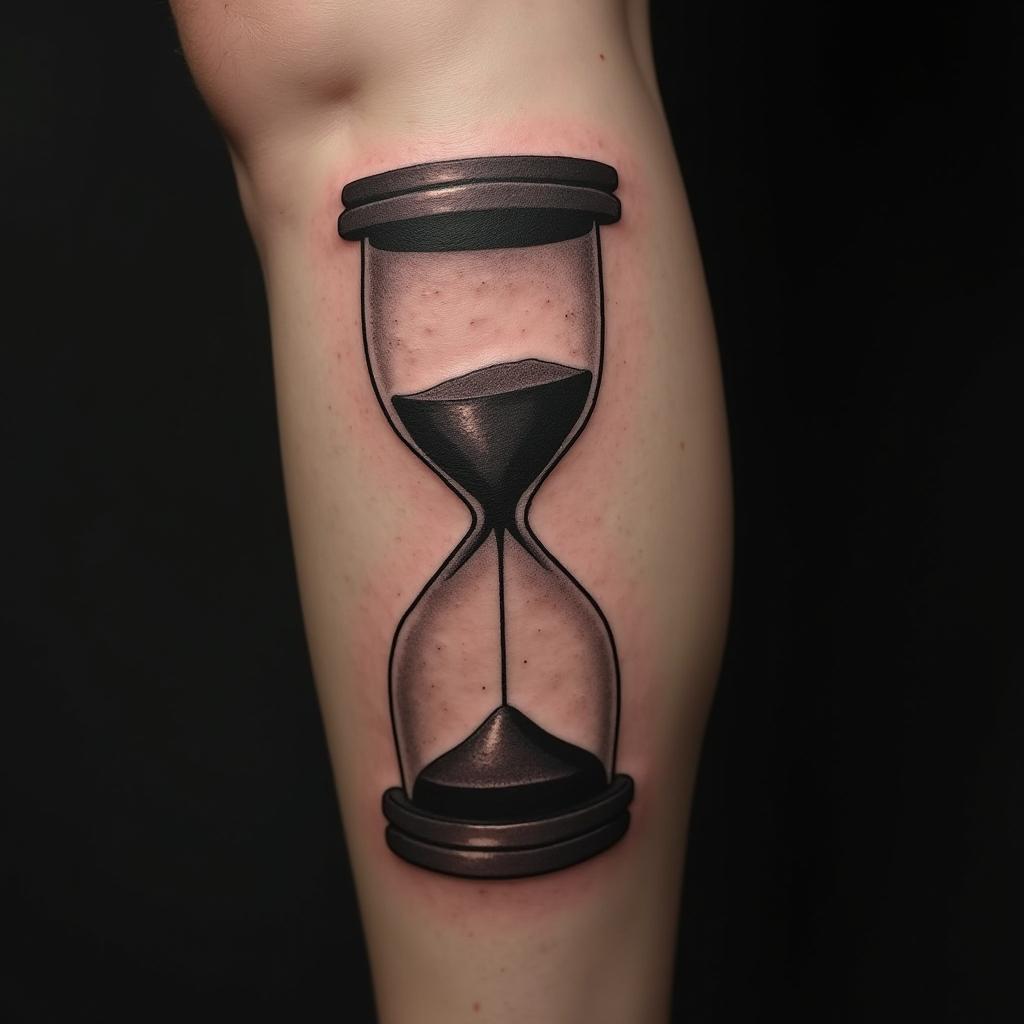 Hourglass Tattoo On Calf 26