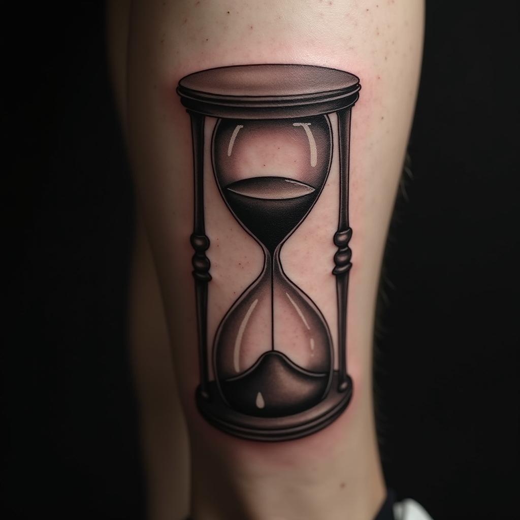 Hourglass Tattoo On Calf 27