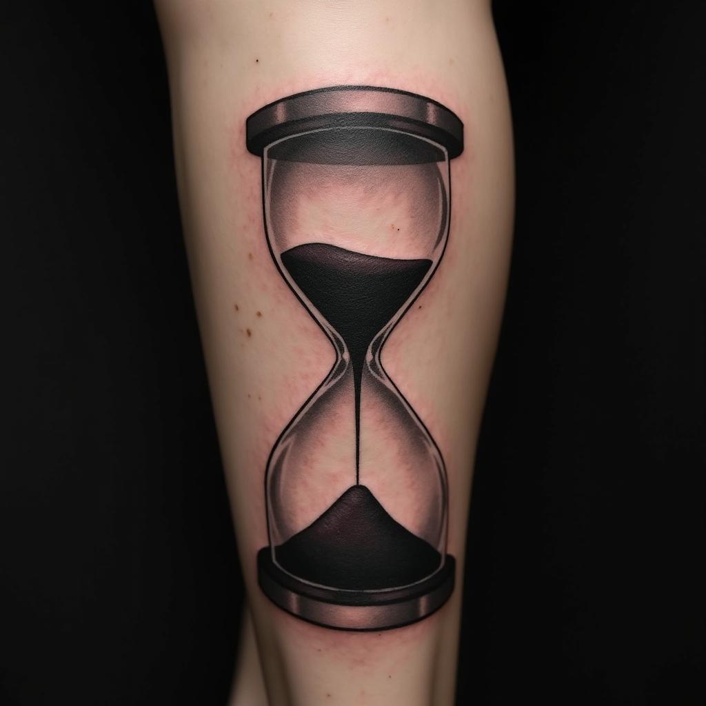 Hourglass Tattoo On Calf 3