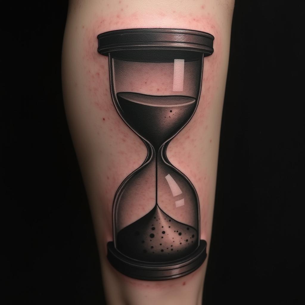 Hourglass Tattoo On Calf 5