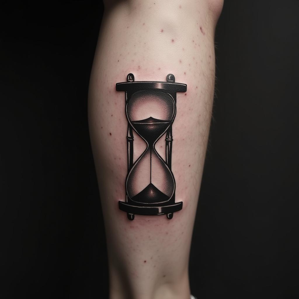 Hourglass Tattoo On Calf 6