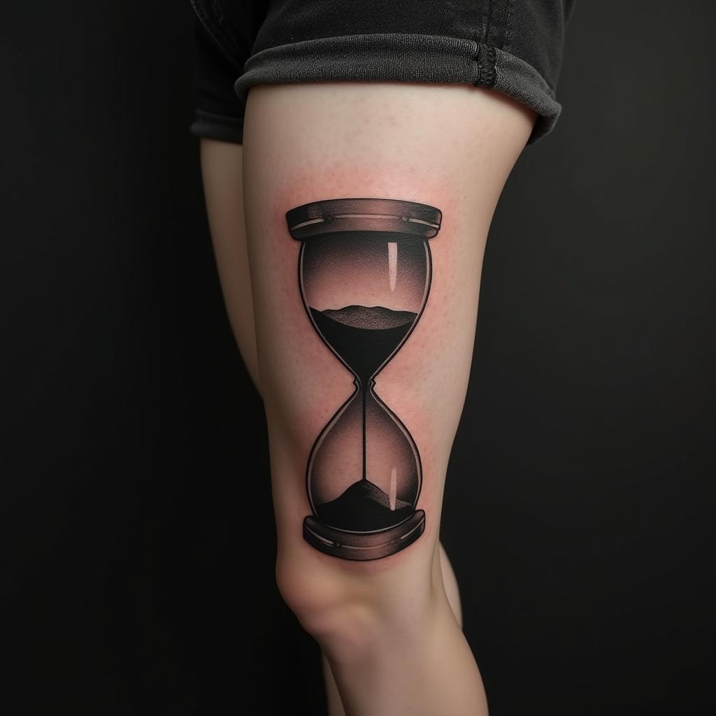 Hourglass Tattoo On Calf 8