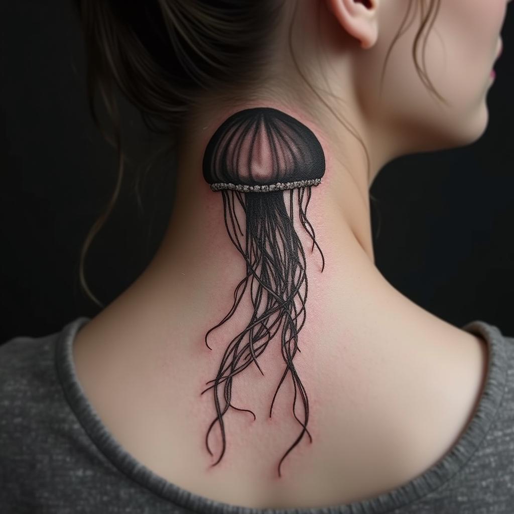 Jellyfish Tattoo On Neck 10